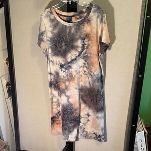Tie-Dye Short Sleeve t-shirt Dress